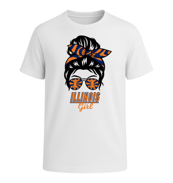 Illinois Fighting Illini Girl Messy Bun Glasses