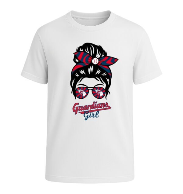 Cleveland Guardians Girl Messy Bun Glasses
