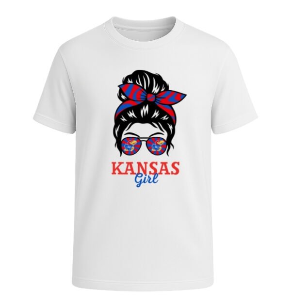 Kansas Jayhawks Girl Messy Bun Glasses