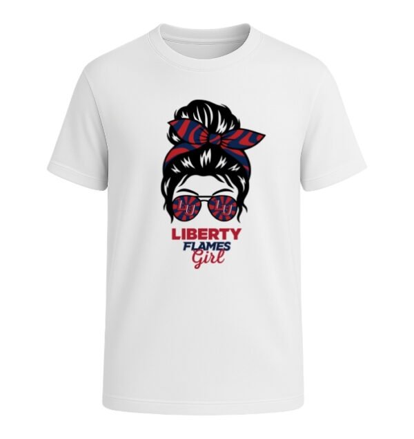 Liberty Flames Girl Messy Bun Glasses