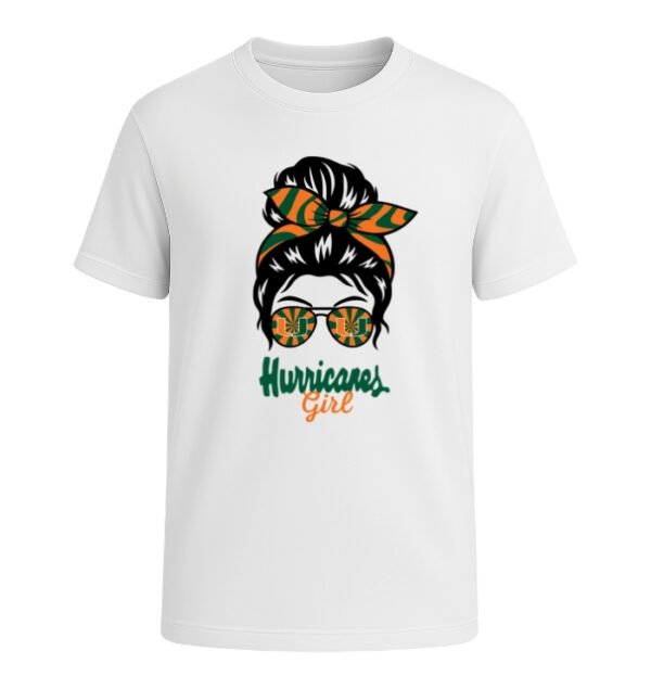 Miami Hurricanes Girl Messy Bun Glasses