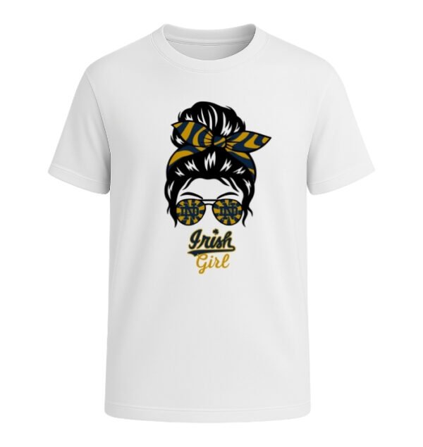 Notre Dame Fighting Irish Girl Messy Bun Glasses