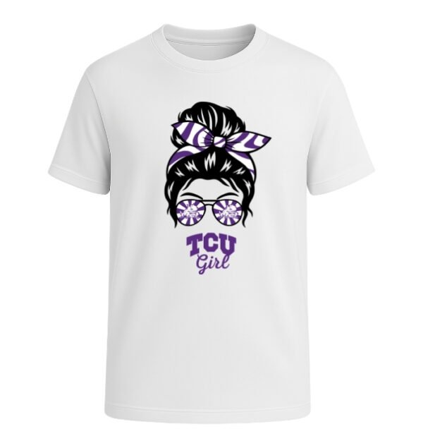 TCU Horned Frogs Girl Messy Bun Glasses