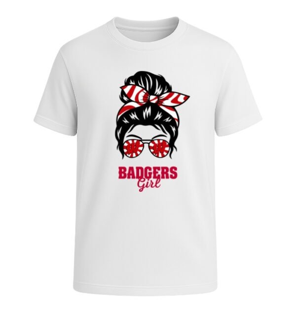 Wisconsin Badgers Girl Messy Bun Glasses