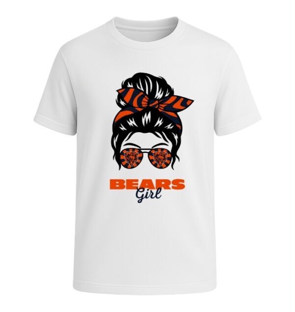 Chicago Bears Girl Messy Bun Glasses