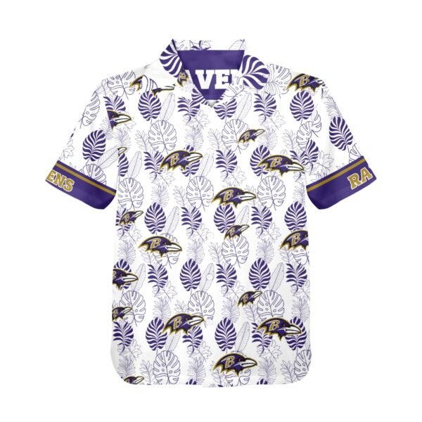 Baltimore Ravens Tropical Leaf Hawaiian Shirt