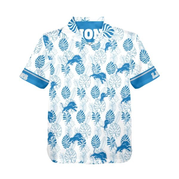 Detroit Lions Tropical Leaf Hawaiian Shirt