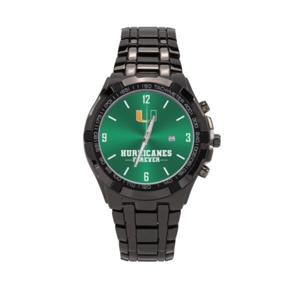 Miami Hurricanes Forever Black Watch with Box
